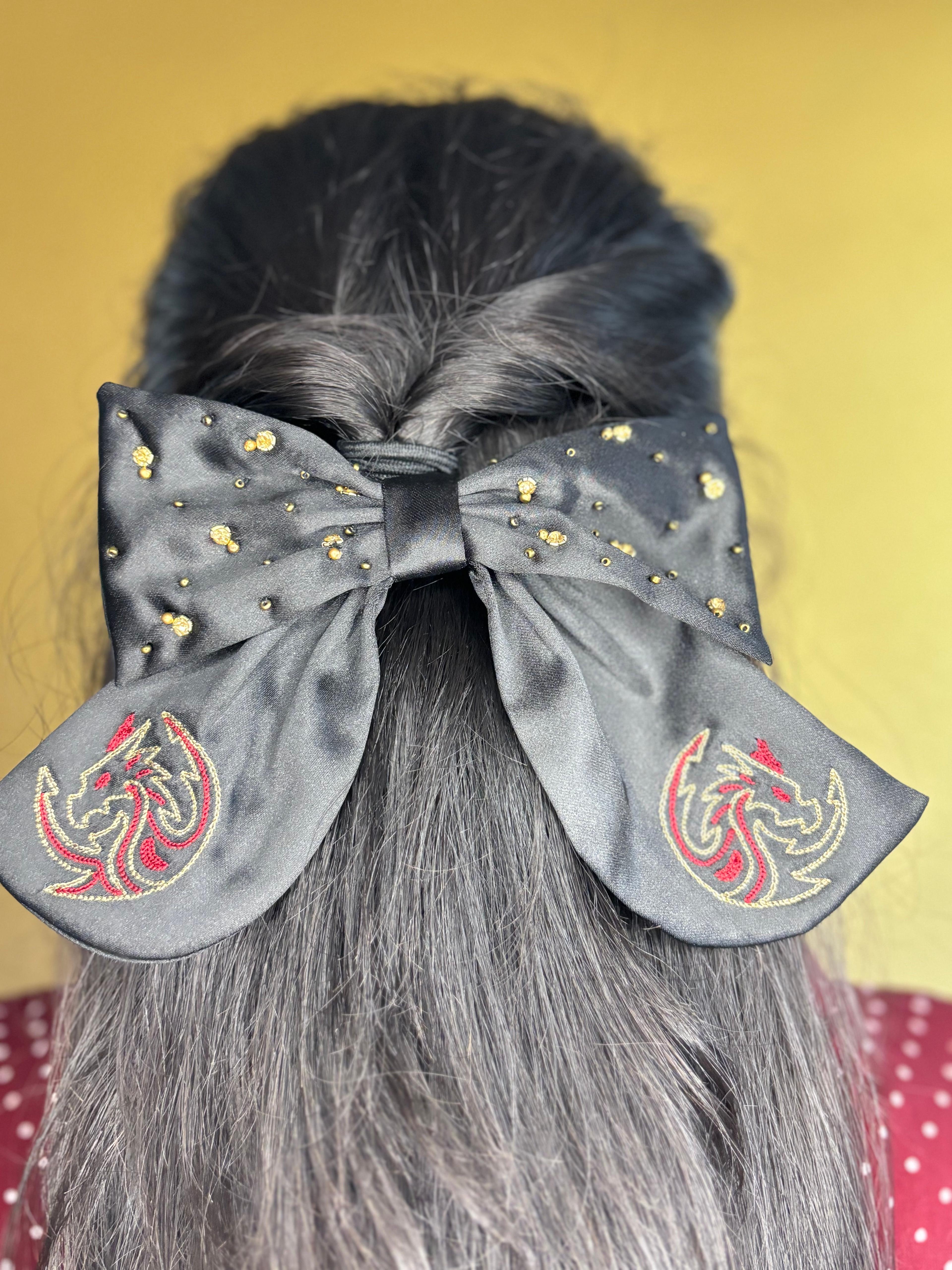 Dragon hair Bow clip black - Image 1
