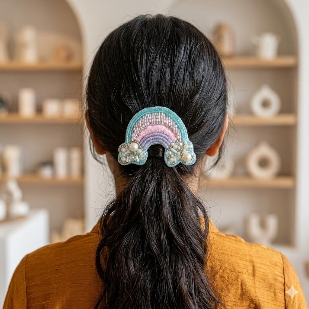 Dreamy rainbow hair clip - Image 1